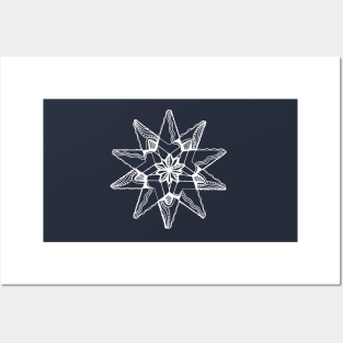 Star Tangles 3 White  - an Aussie Tangle by Heather Posters and Art